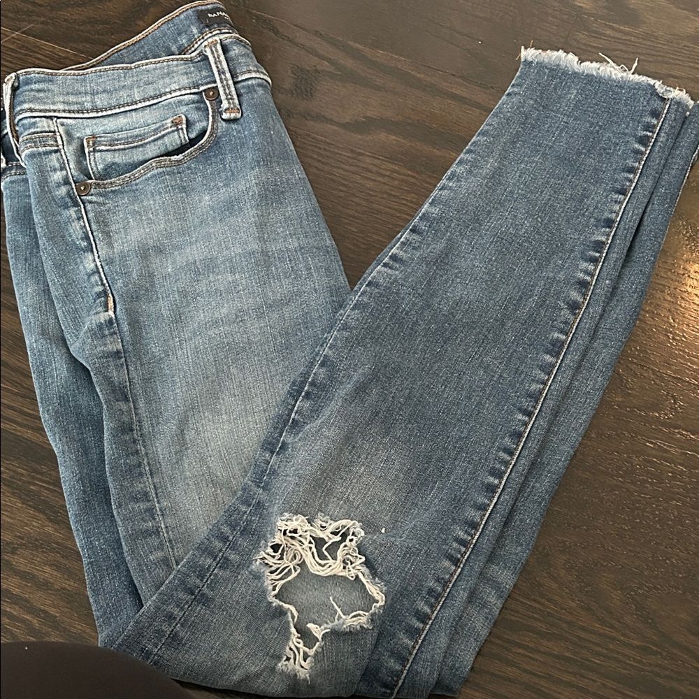 Banana Republic Distressed Blue Skinny Jeans 27
